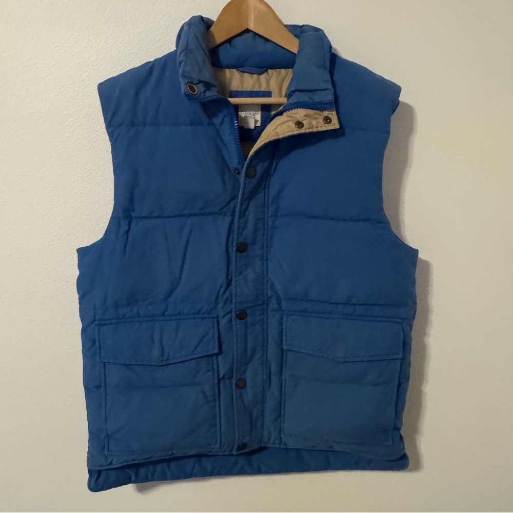 Lands End Canvas Down Quilted Puffer Vest Blue Gorpcore Outdoor Winter Medium